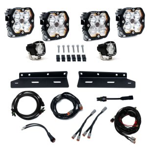 Ford Raptor Fog Light Pocket Kit - Baja Designs - Squadron Pro 2.0/S1 - Clear - `21-`25
